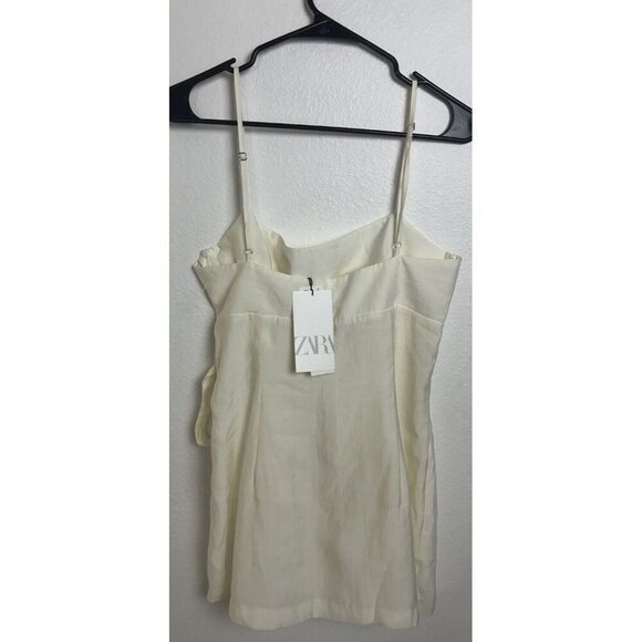 ZARA Women’s LINEN BLEND CUT OUT JUMPSUIT DRESS Size M New - Picture 5 of 15